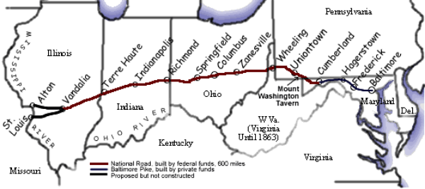 genealogy research The National Road - Migration to Iowa